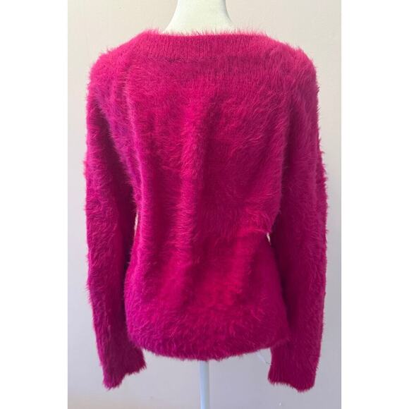 Lou & Grey Fuzzy Pink Sweater Valentine's Cozy Fluffy Soft Size S - Picture 3 of 3